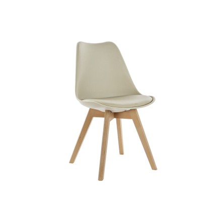 Sedia DKD Home Decor Beige Naturale Schiuma polipropilene legno di fag