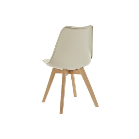 Sedia DKD Home Decor Beige Naturale Schiuma polipropilene legno di fag
