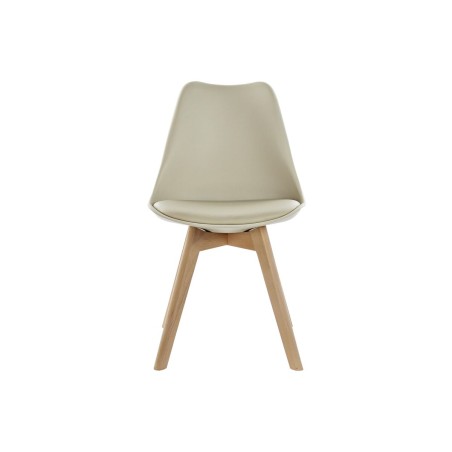 Sedia DKD Home Decor Beige Naturale Schiuma polipropilene legno di fag