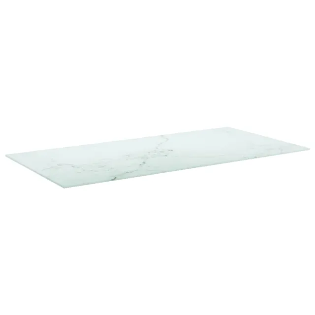 Dessus de table blanc 100x50 cm 6 mm verre trempé design marbre