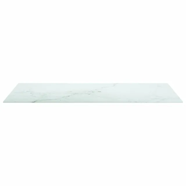 Dessus de table blanc 100x50 cm 6 mm verre trempé design marbre