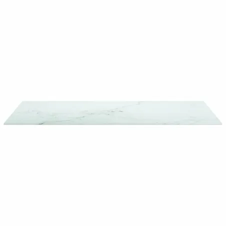 Dessus de table blanc 100x50 cm 6 mm verre trempé design marbre