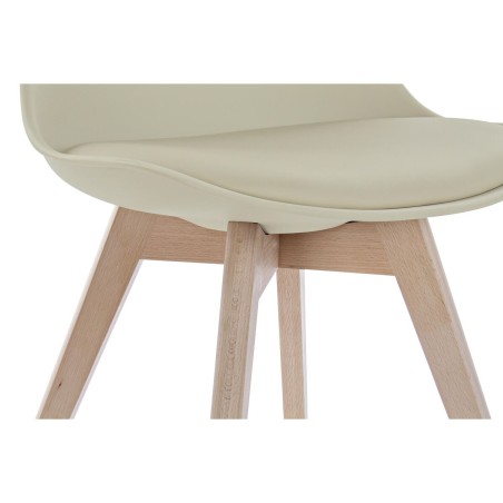 Sedia DKD Home Decor Beige Naturale Schiuma polipropilene legno di fag