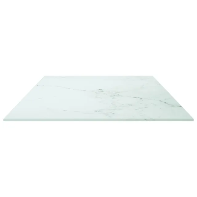 Dessus de table blanc 100x50 cm 6 mm verre trempé design marbre