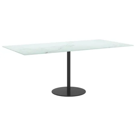Dessus de table blanc 100x50 cm 6 mm verre trempé design marbre