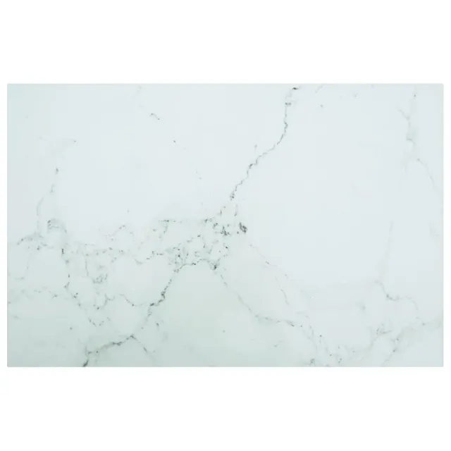 Dessus de table blanc 100x62 cm 8 mm verre trempé design marbre