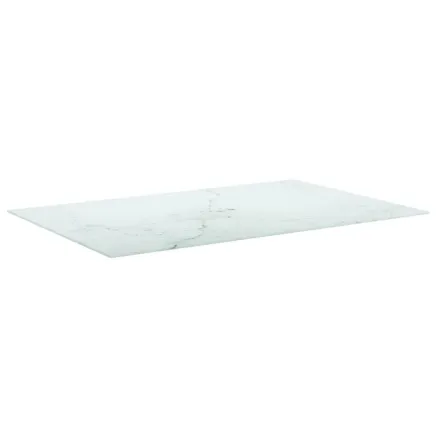 Dessus de table blanc 100x62 cm 8 mm verre trempé design marbre 2