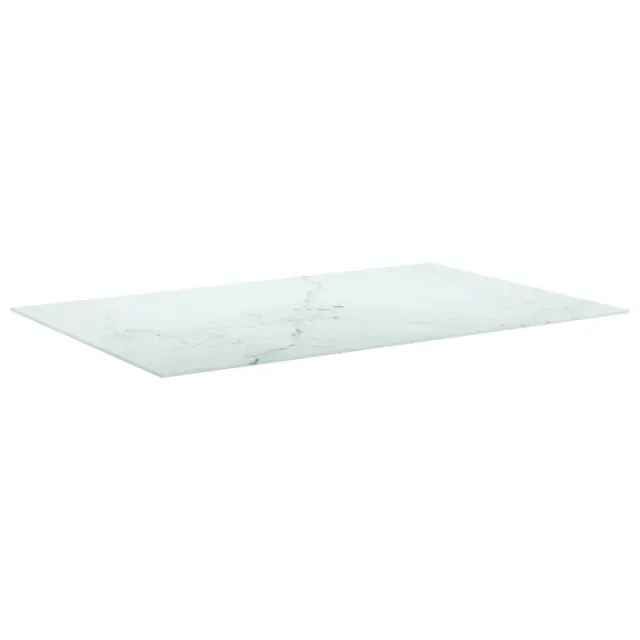 Dessus de table blanc 100x62 cm 8 mm verre trempé design marbre