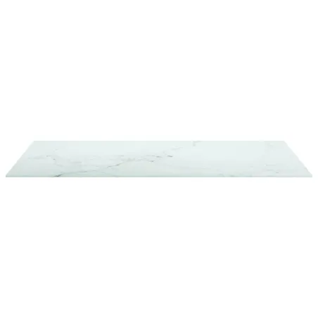 Dessus de table blanc 100x62 cm 8 mm verre trempé design marbre