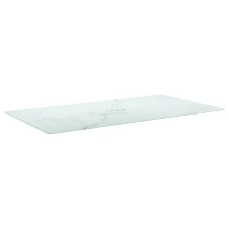 Dessus de table blanc 120x65 cm 8 mm verre trempé design marbre