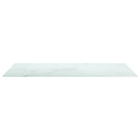 Dessus de table blanc 120x65 cm 8 mm verre trempé design marbre