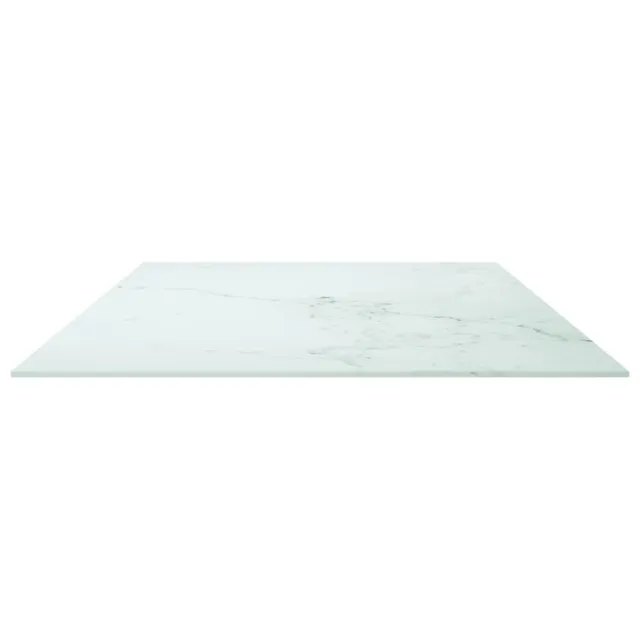 Dessus de table blanc 120x65 cm 8 mm verre trempé design marbre