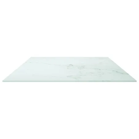 Dessus de table blanc 120x65 cm 8 mm verre trempé design marbre