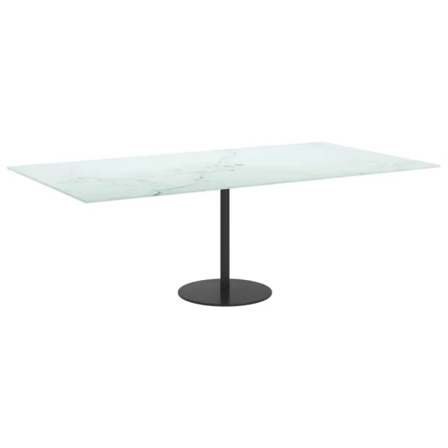Dessus de table blanc 120x65 cm 8 mm verre trempé design marbre