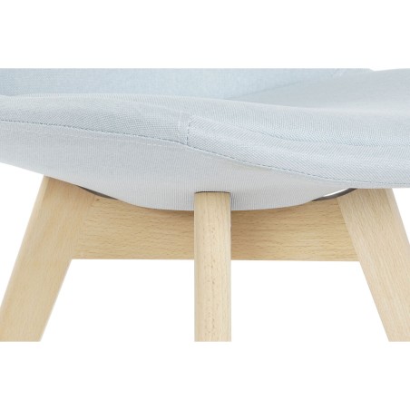 Chaise DKD Home Decor Bleu Beige Polyester Mousse Bois de hêtre 48 x