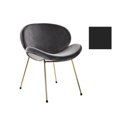 Chaise DKD Home Decor Noir Doré Polyester Métal 62 x 58 x 73 cm 2