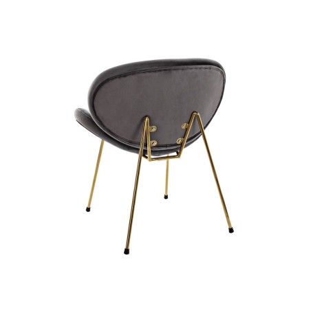 Stoel DKD Home Decor Zwart Gouden Polyester Metaal 62 x 58 x 73 cm
