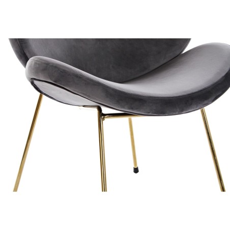 Stoel DKD Home Decor Zwart Gouden Polyester Metaal 62 x 58 x 73 cm