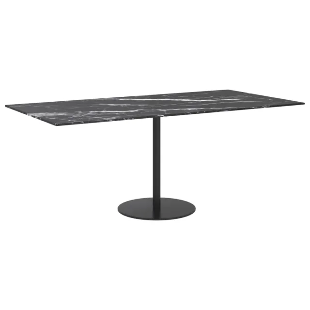 Dessus de table noir 100x50 cm 6 mm verre trempé design marbre