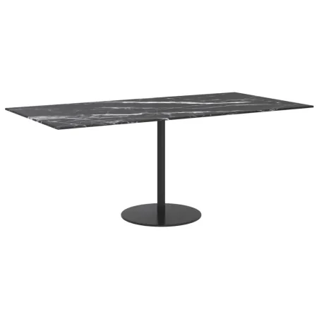 Dessus de table noir 100x50 cm 6 mm verre trempé design marbre