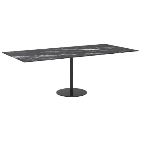 Dessus de table noir 100x62 cm 8 mm verre trempé design marbre