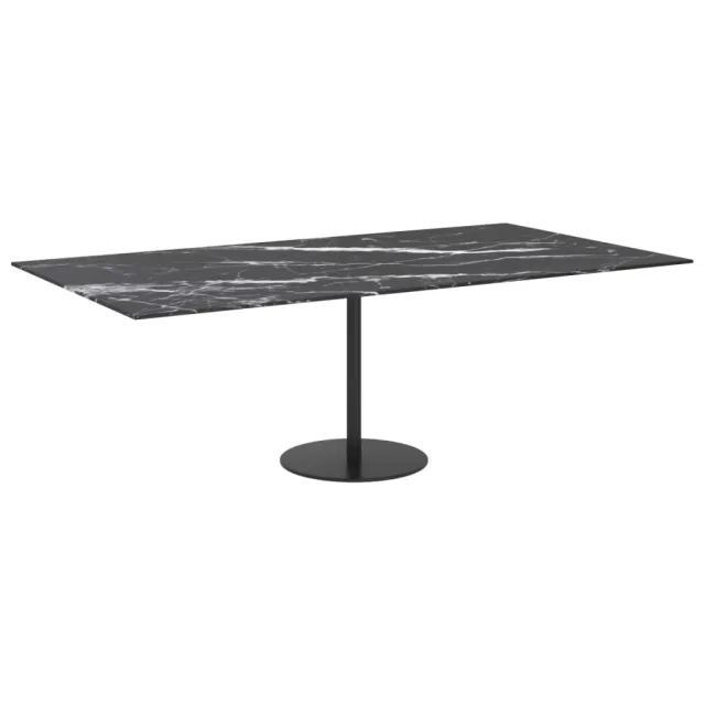 Dessus de table noir 120x65 cm 8 mm verre trempé design marbre