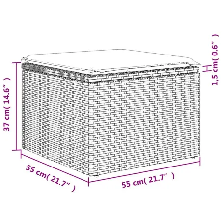 Salon de jardin 6 pcs avec coussins noir résine tressée