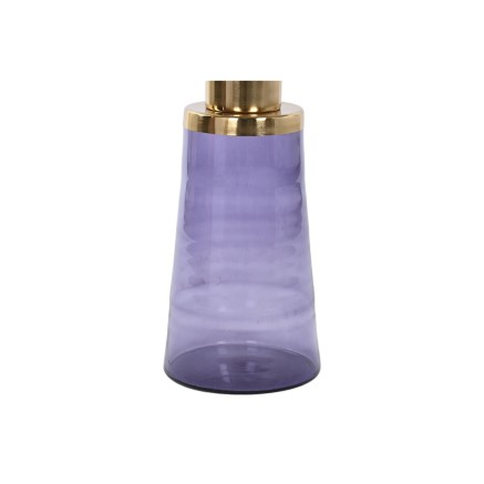 Table d'appoint DKD Home Decor 37 x 37 x 50 cm Verre Bleu Doré Fer 2