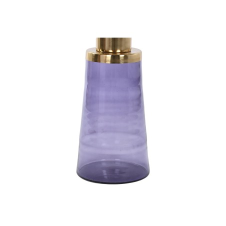 Mesa auxiliar DKD Home Decor 37 x 37 x 50 cm Cristal Azul Dorado Hierr