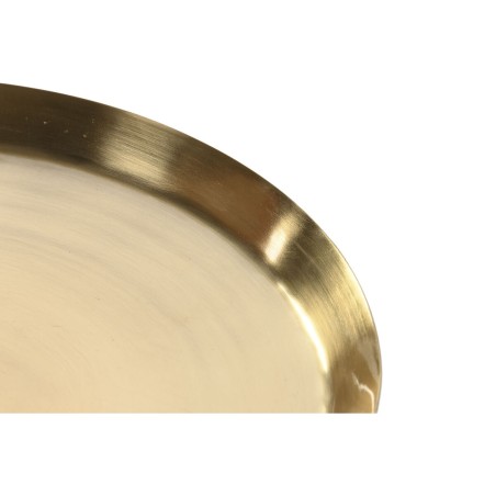 Bijzettafel DKD Home Decor 37 x 37 x 50 cm Kristal Blauw Gouden Ijzer