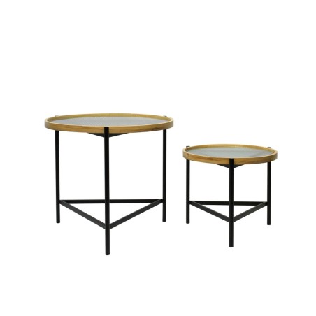 Juego de 2 mesas DKD Home Decor Negro 64 x 64 x 55 cm 62 x 62 x 55,5 c