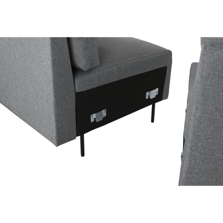 Divano Chaise Longue DKD Home Decor Grigio Metallo Moderno 276 x 152,5