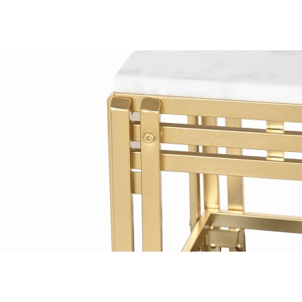 Mesa de Centro DKD Home Decor Metal Aluminio Mármol 80 x 40 x 40 cm 2