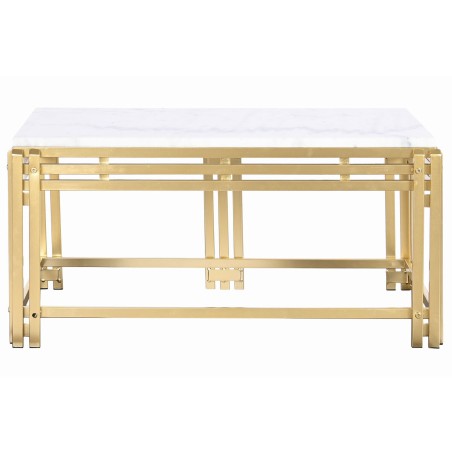 Tavolino da Caffè DKD Home Decor Metallo Alluminio Marmo 80 x 40 x 40