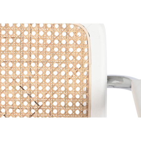 Chair with Armrests DKD Home Decor White Silver Natural Rattan Elm woo