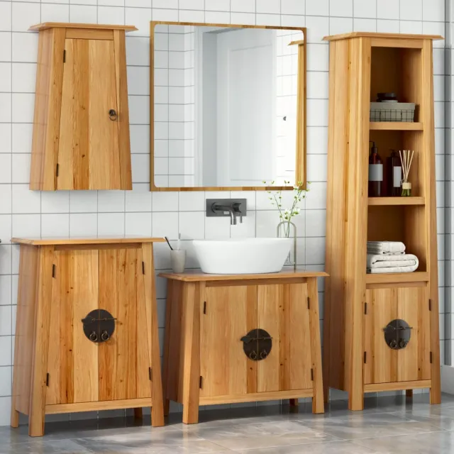 Ensemble de meubles de salle de bain 4 pcs bois de pin massif