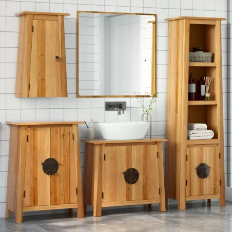 Ensemble de meubles de salle de bain 4 pcs bois de pin massif