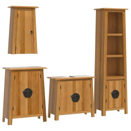 Ensemble de meubles de salle de bain 4 pcs bois de pin massif 2