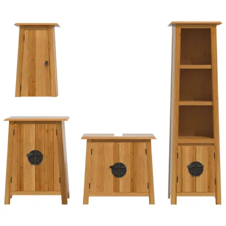 Ensemble de meubles de salle de bain 4 pcs bois de pin massif