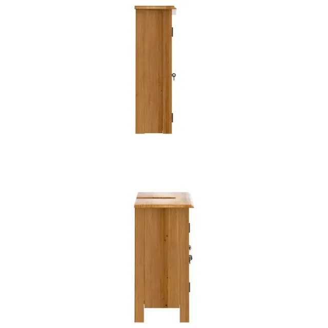 Ensemble de meubles de salle de bain 2 pcs bois de pin massif