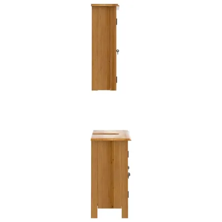 Ensemble de meubles de salle de bain 2 pcs bois de pin massif