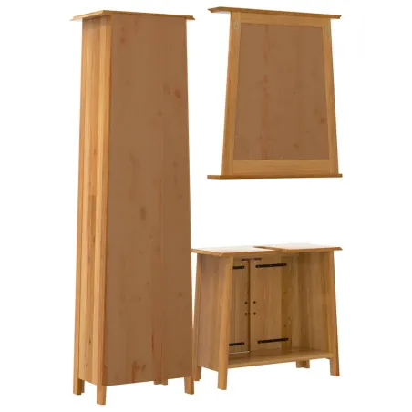 Ensemble de meubles de salle de bain 3 pcs bois de pin massif