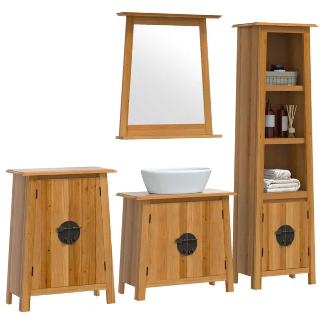 Ensemble de meubles de salle de bain 4 pcs bois de pin massif