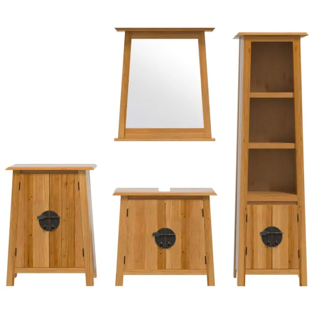 Ensemble de meubles de salle de bain 4 pcs bois de pin massif