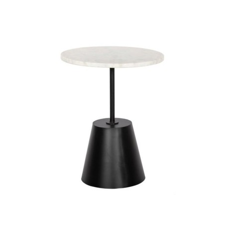 Table d'appoint DKD Home Decor Noir Blanc Métal Marbre 40 x 40 x 50 c