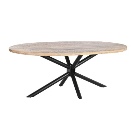 Table de Salle à Manger DKD Home Decor Naturel Noir Métal Bois de ma