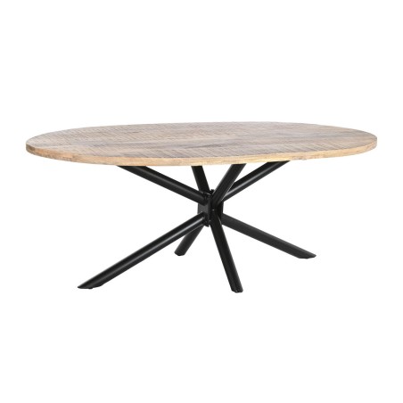 Mesa de Comedor DKD Home Decor Natural Negro Metal Madera de mango 200