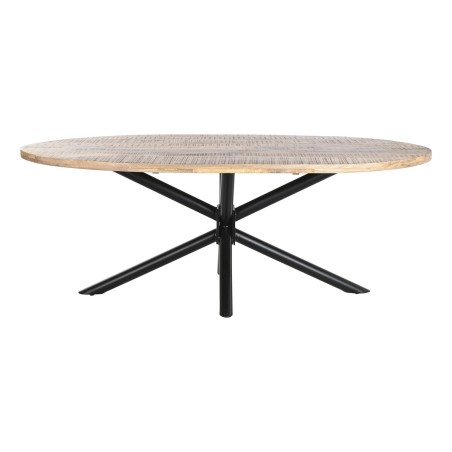 Esstisch DKD Home Decor natürlich Schwarz Metall Mango-Holz 200 x 100