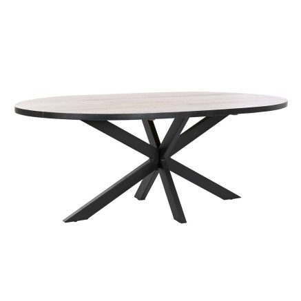 Eettafel DKD Home Decor Zwart Natuurlijk Metaal Mangohout 200 x 100 x