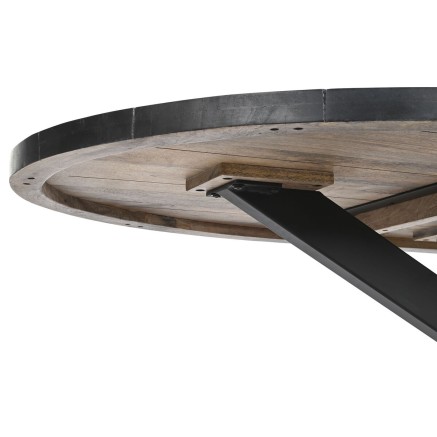 Table de Salle à Manger DKD Home Decor Noir Naturel Métal Bois de ma 2